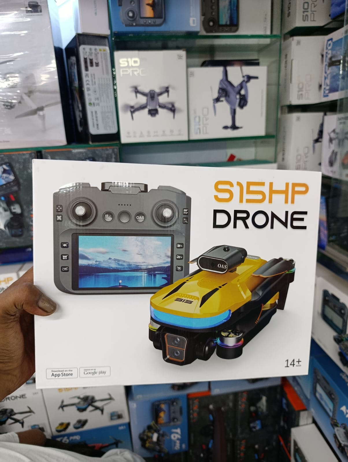 S15HP Brushless Motor Dual Camera Drone with 4.5" Display Remote - Image 4